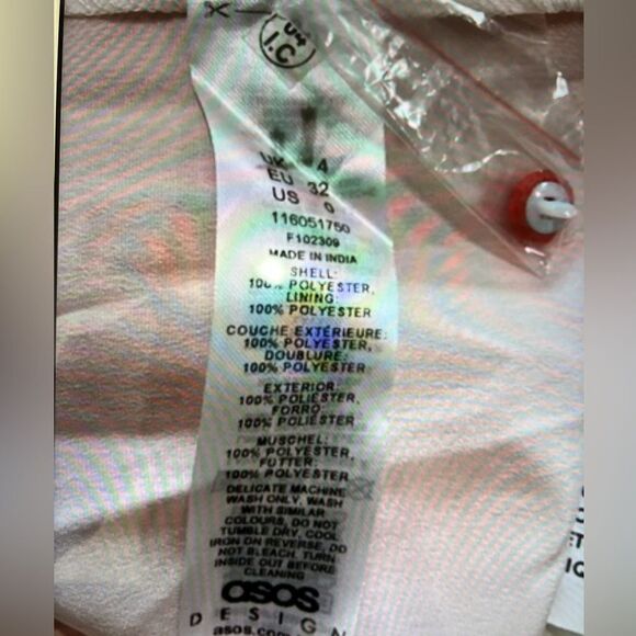 ASOS DESIGN Button Through Blouson Sleeve Mini Dress New Size 0 - Picture 7 of 9